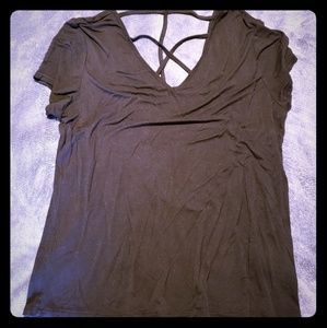 Black Criss Cross Tee